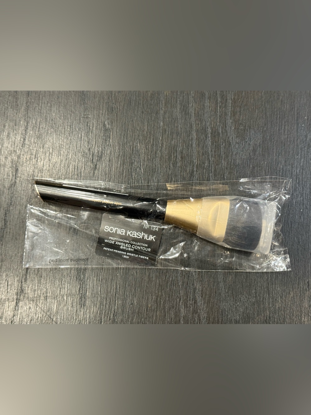 New Sonia Kashuk #134 Angled Contour Brush in Black and Gold